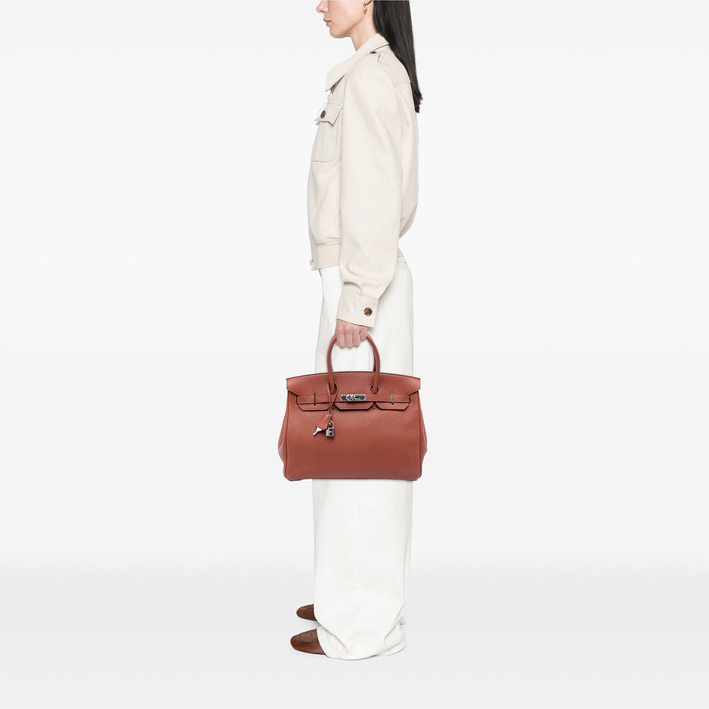 Birkin Handbag Red Togo with Palladium Hardware 35