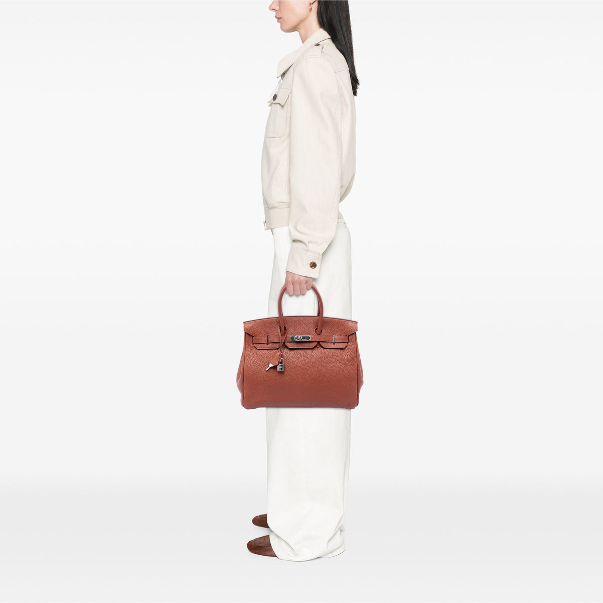 Birkin Handbag Red Togo with Palladium Hardware 35