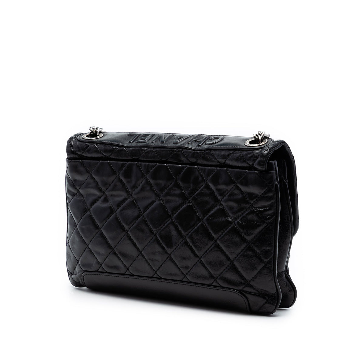 Aged Chain Compartment Messenger Bag Quilted Glazed Calfskin Medium