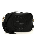 Pebbled Calfskin Small Soho Disco Bag Black