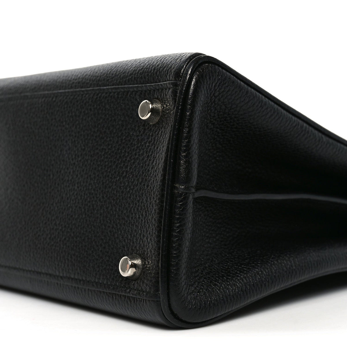Grainy Calfskin Medium Zumi Top Handle Bag Black