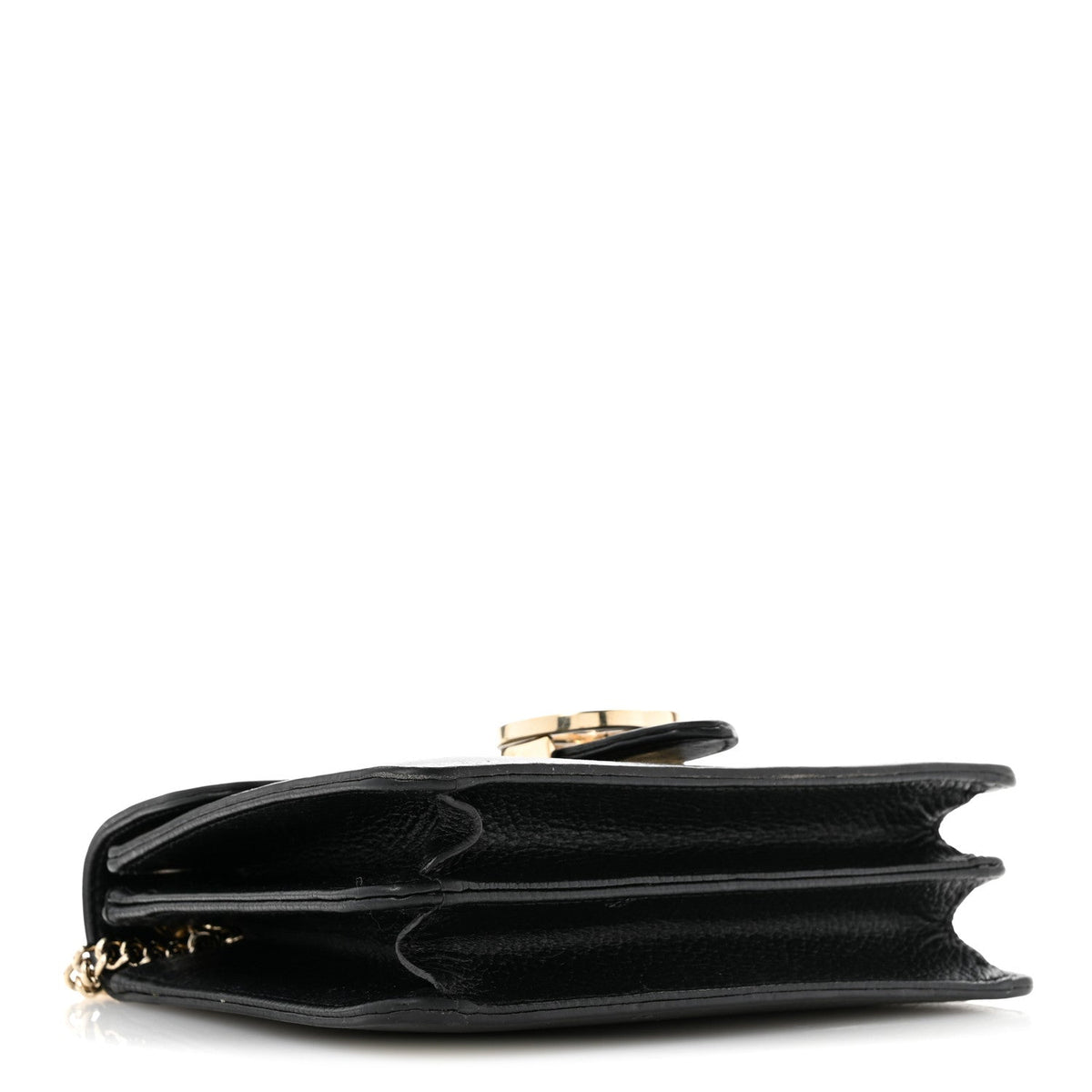 Dollar Calfskin Small Interlocking G Shoulder Bag Black
