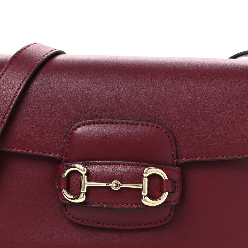 Arabella Calfskin Horsebit 1955 Shoulder Bag Rosso Ancora