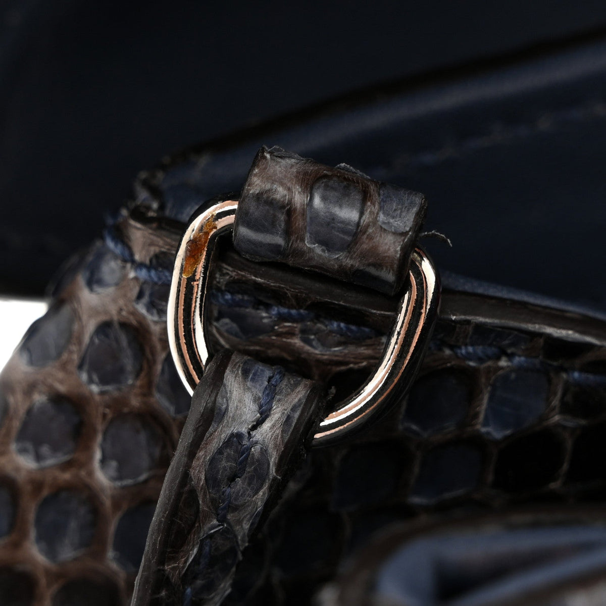 Python Lady Lock Clutch Blue