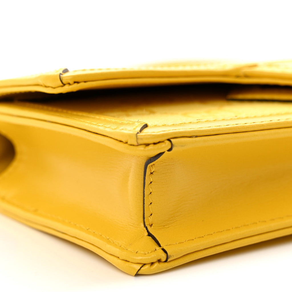 GG Monogram Scratch Lux Calfskin Mini Luce Shoulder Bag Yellow