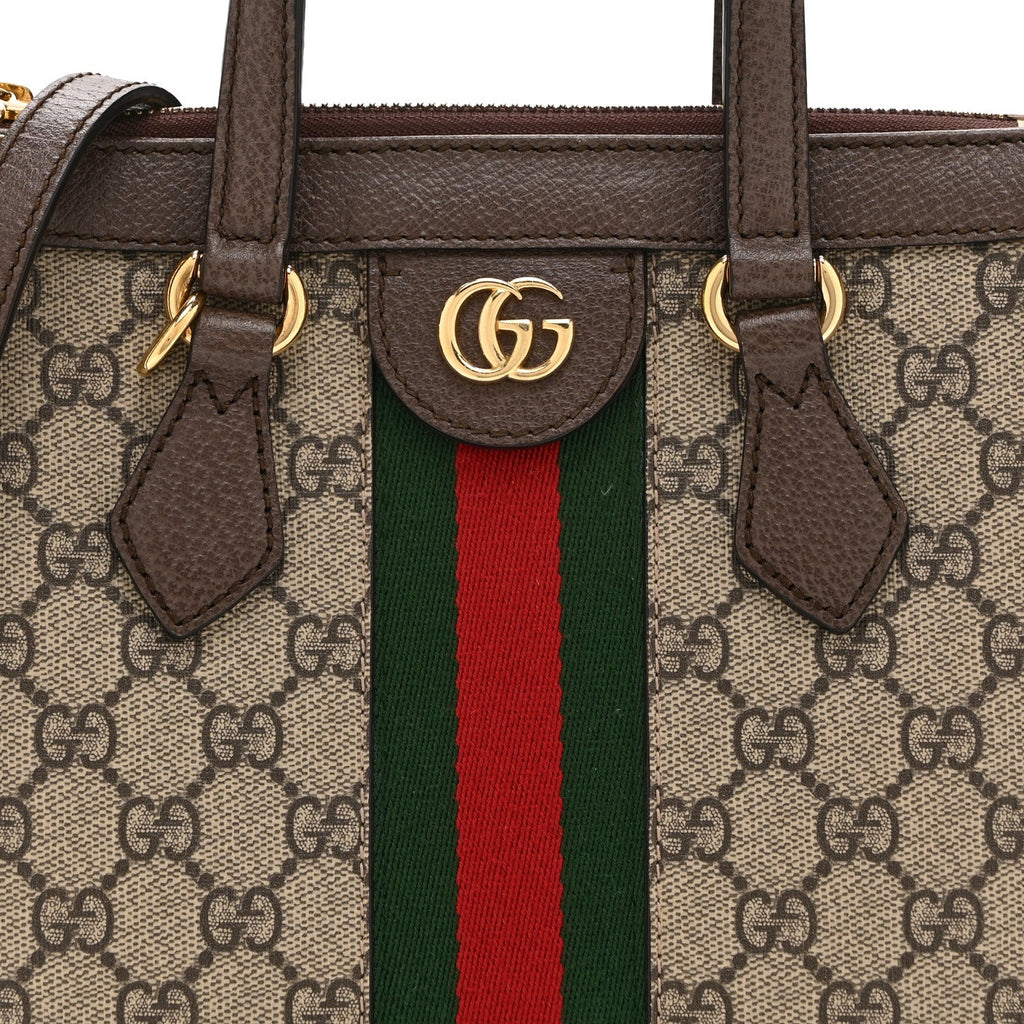 GG Supreme Monogram Small Ophidia Tote Bag Brown