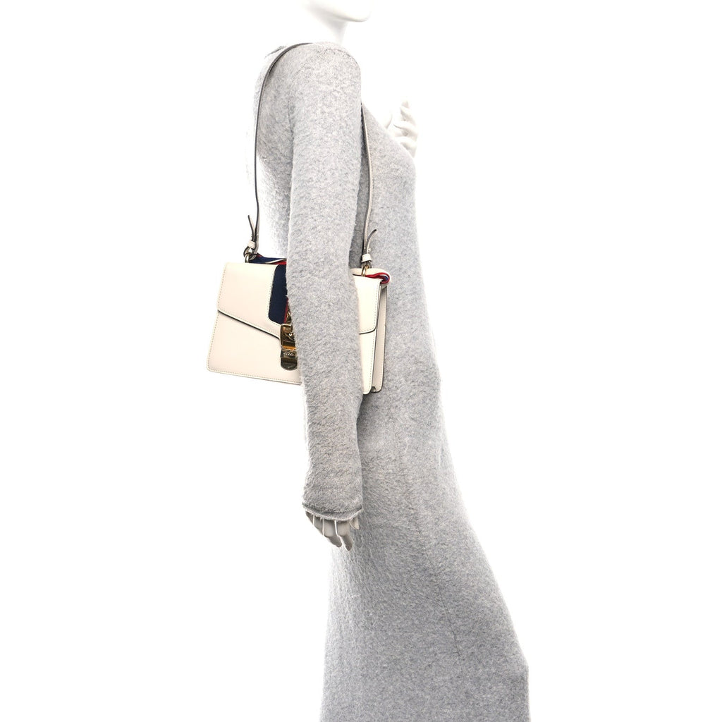 Calfskin Small Sylvie Shoulder Bag Off White