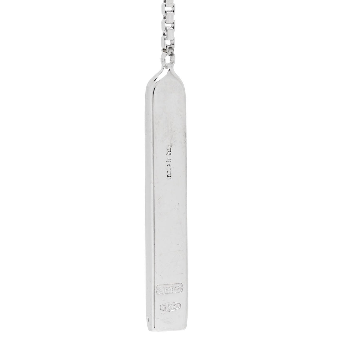 18K White Gold Bar Drop Earrings
