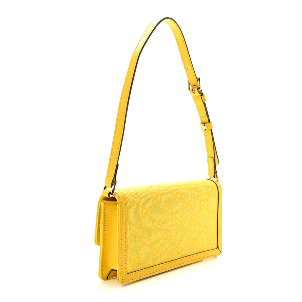GG Monogram Scratch Lux Calfskin Mini Luce Shoulder Bag Yellow