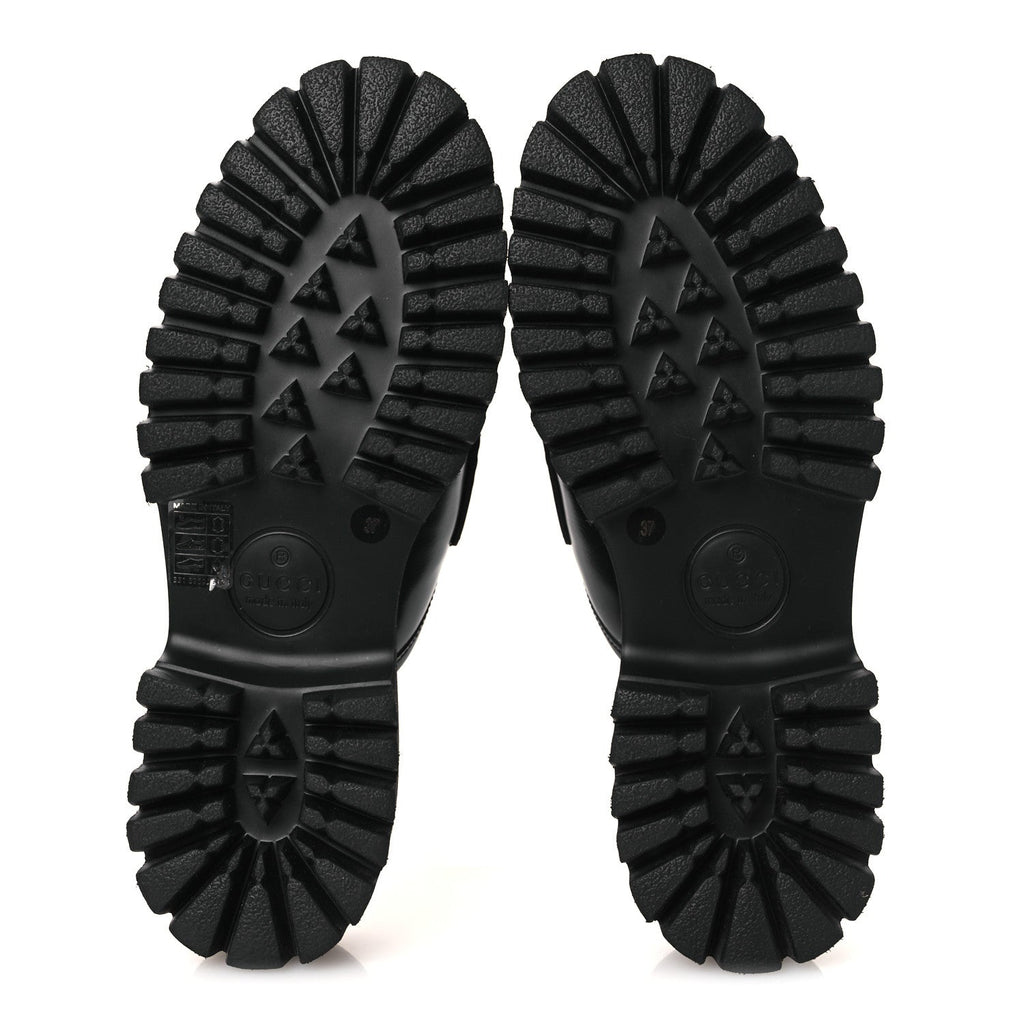 Cordovan Lux Womens Sylke Horsebit Platform Mules 37 Black