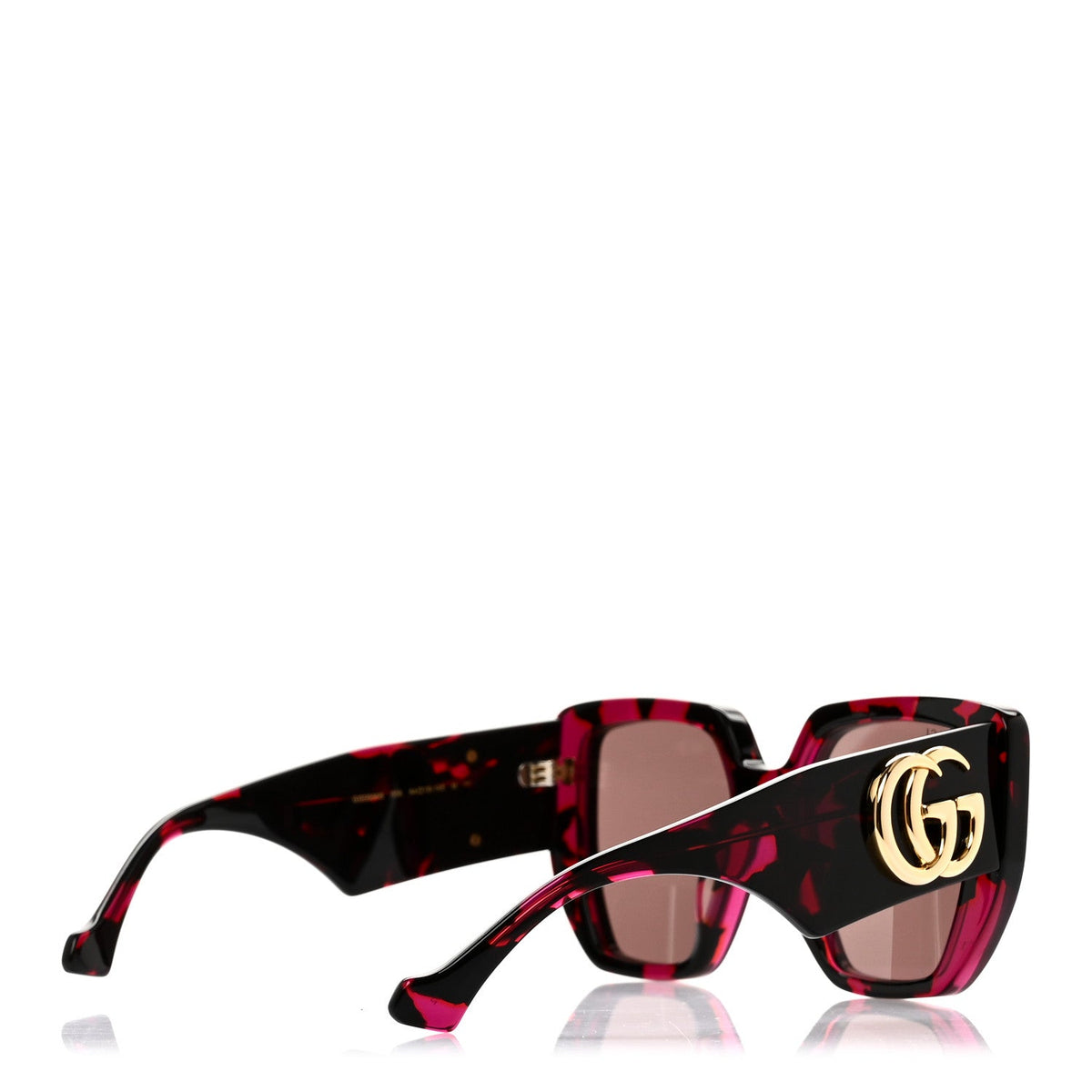 Acetate Square Frame Sunglasses GG0956S Black Pink
