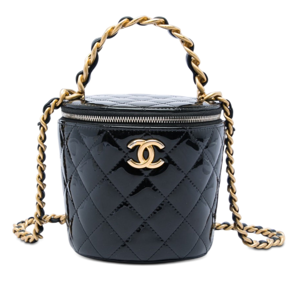 Afternoon Tea Vanity Bucket Bag Quilted Patent