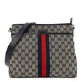 GG Supreme Monogram Web Flat Messenger Bag Navy