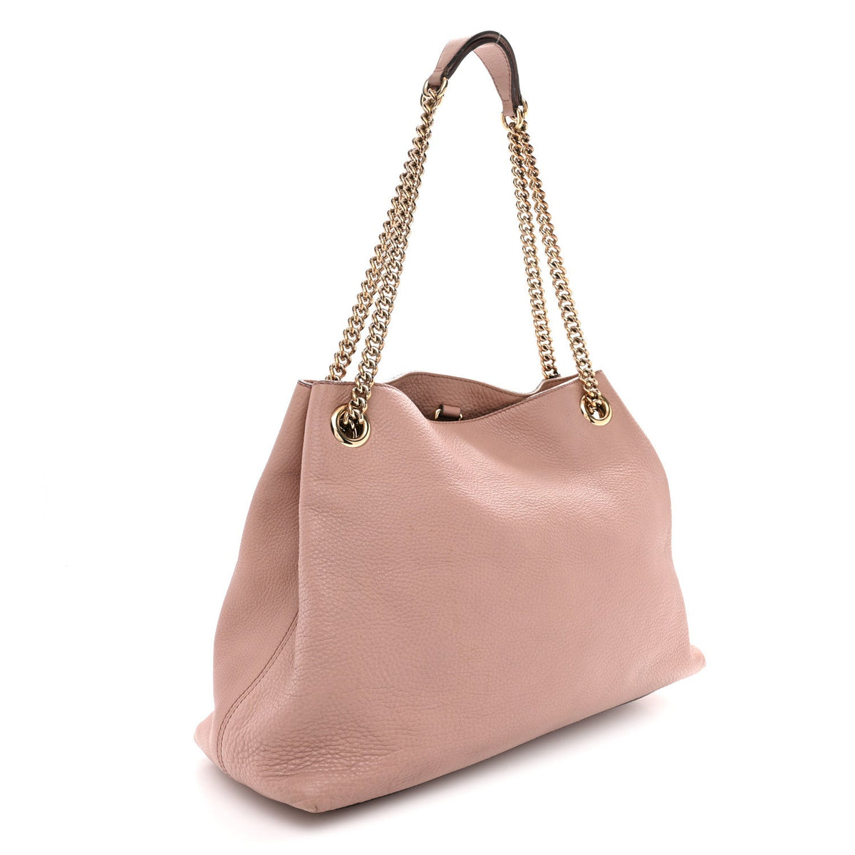Pebbled Calfskin Medium Soho Chain Shoulder Bag Antique Rose