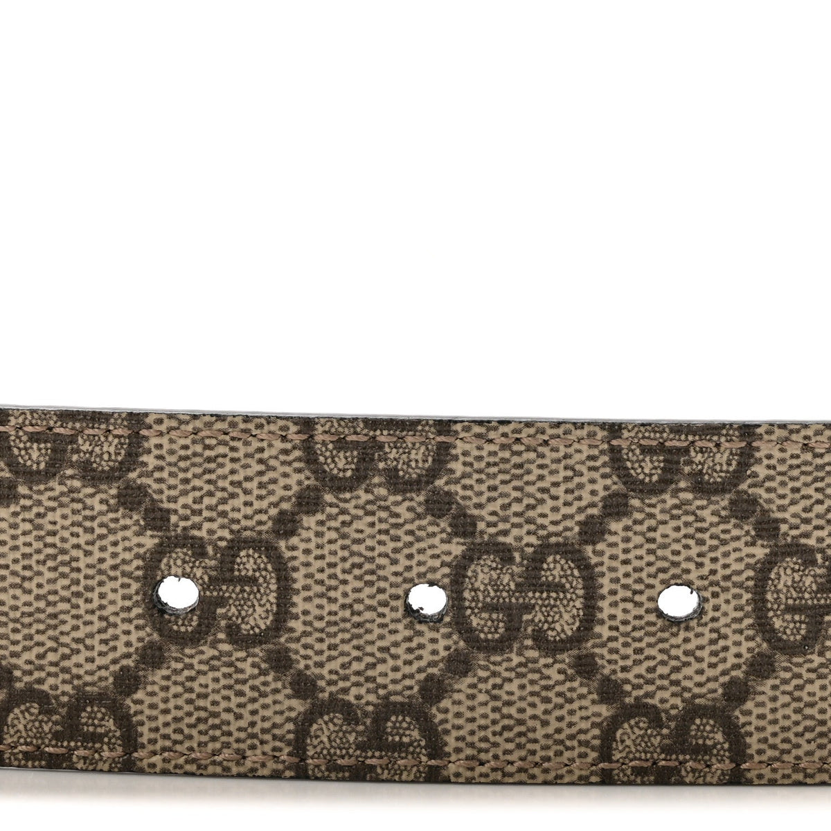 GG Supreme Monogram Plutone Calfskin Double G Reversible 37mm Belt 80 32 Beige Ebony New Acero