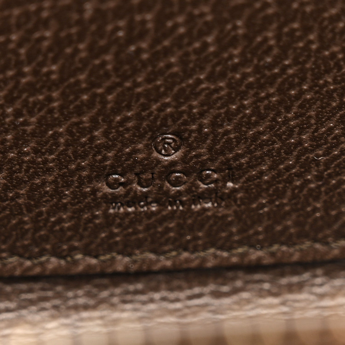 GG Supreme Monogram Textured Dollar Calfskin Web Ophidia Zip Around Card Case Wallet Beige Ebony New Acero