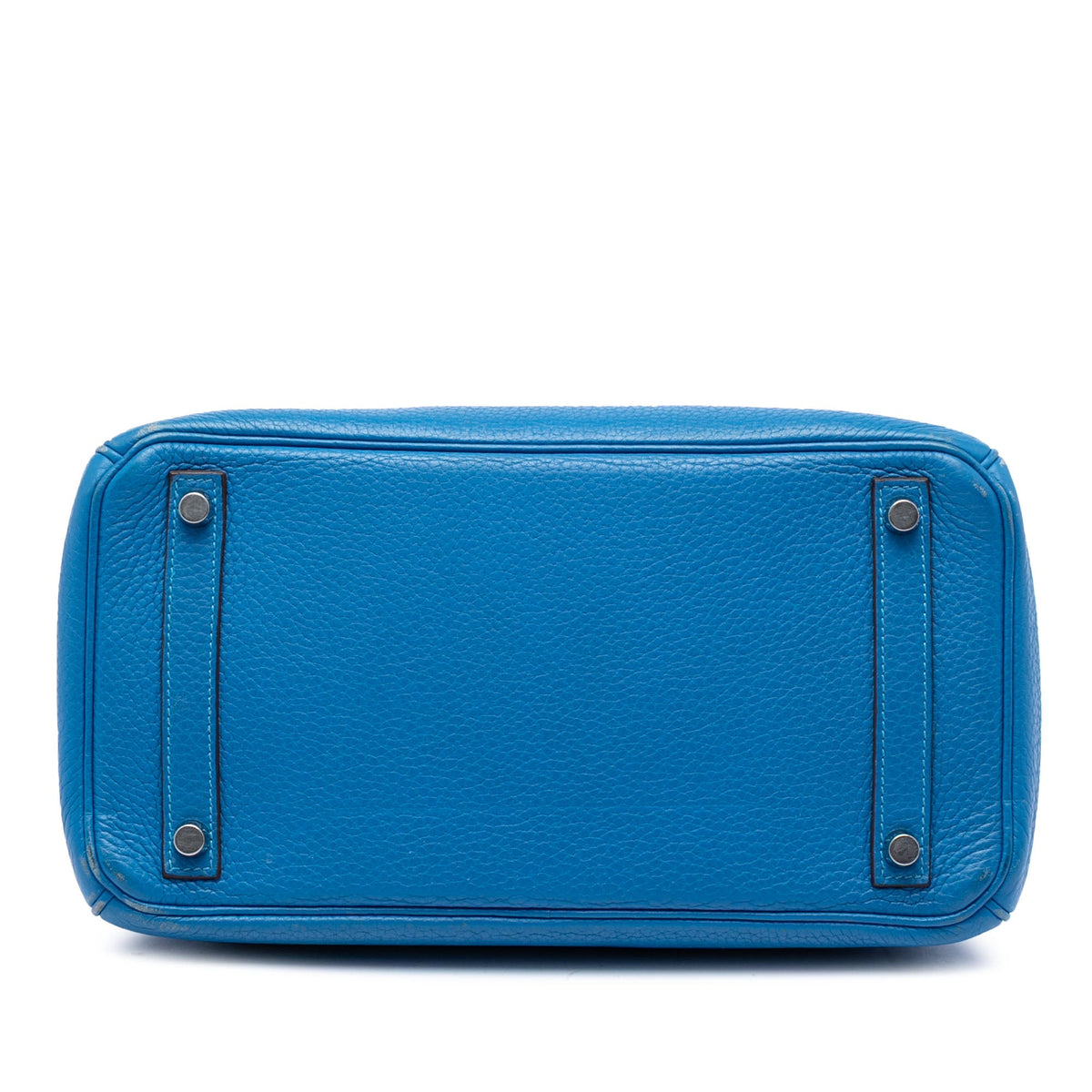 Birkin Handbag Blue Clemence with Palladium Hardware 30