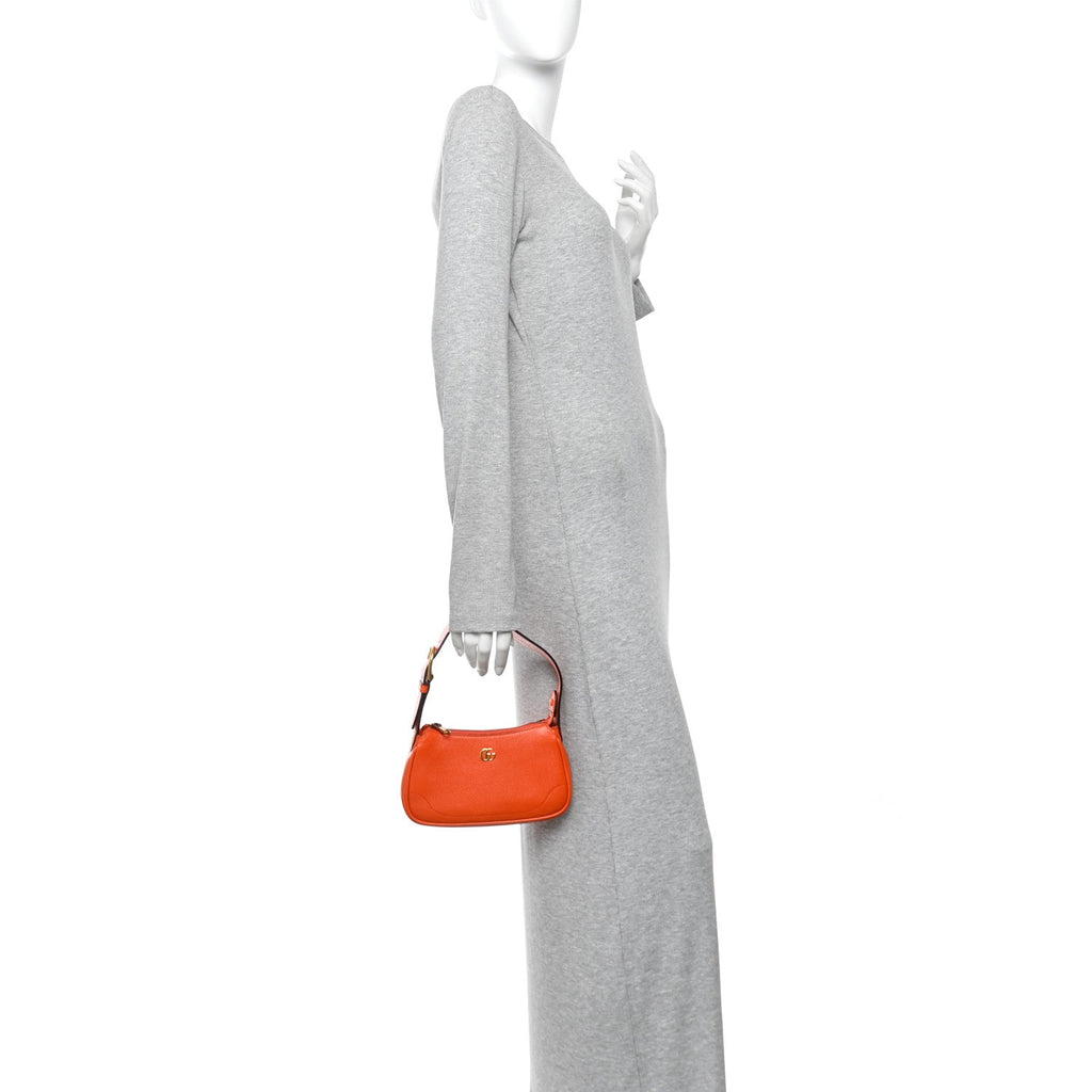 Goatskin Mini Aphrodite Shoulder Bag Orange