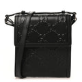 Calfskin GG Tennis Embossed Messenger Bag Black
