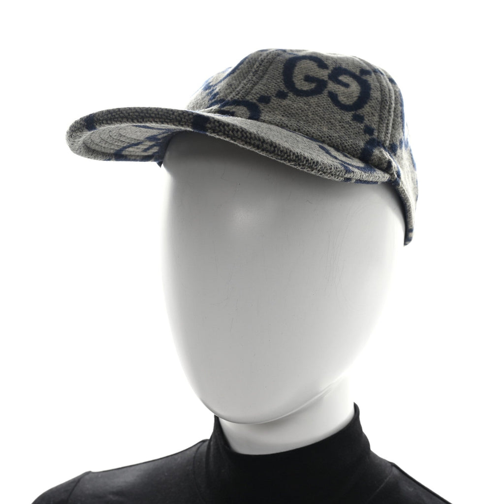 Wool Monogram Jumbo GG Antonio Baseball Hat M Grey