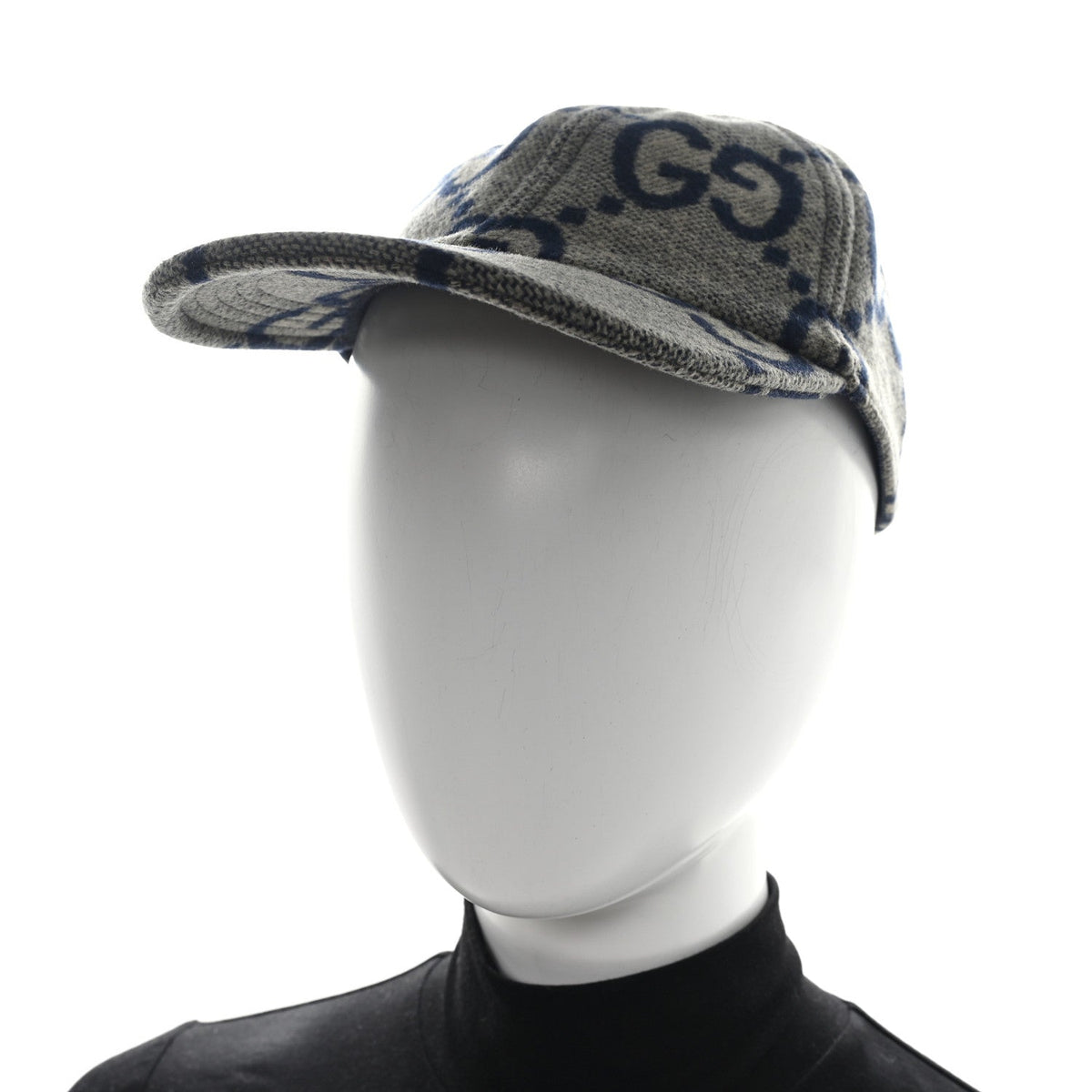 Wool Monogram Jumbo GG Antonio Baseball Hat M Grey