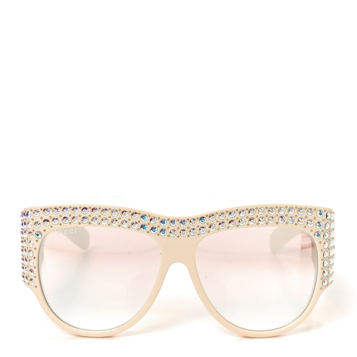 Acetate Crystal Oversize Hollywood Forever Sunglasses GG0144S Ivory