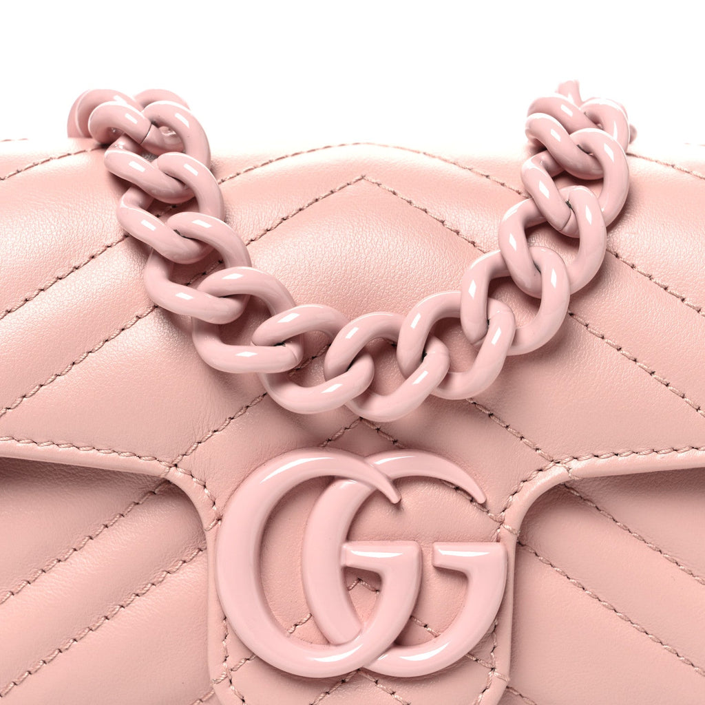 Calfskin Matelasse Monochrome GG Marmont Chain Belt Bag Perfect Pink