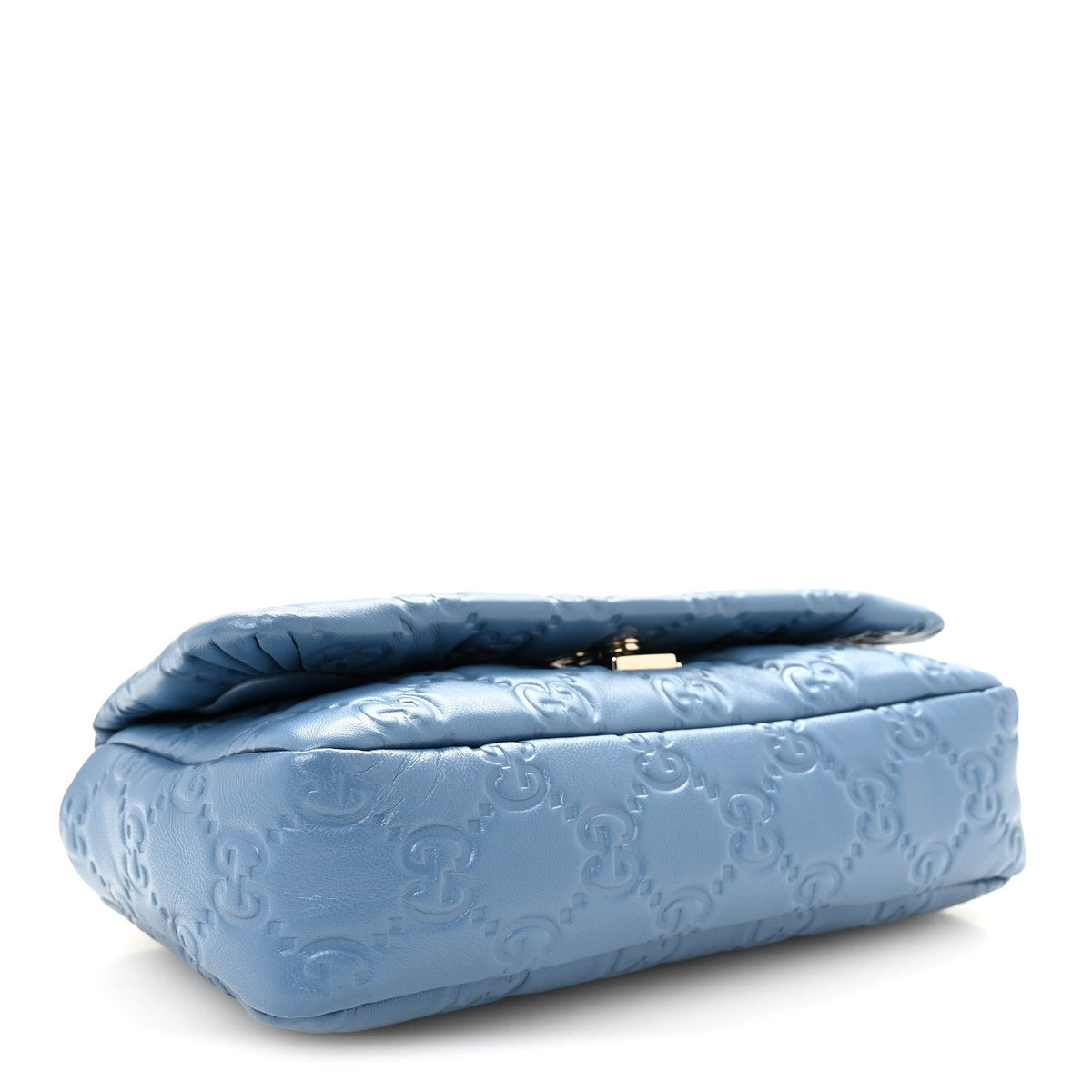 Lambskin Embossed Mini GG Milano Top Handle Shoulder Bag Blue