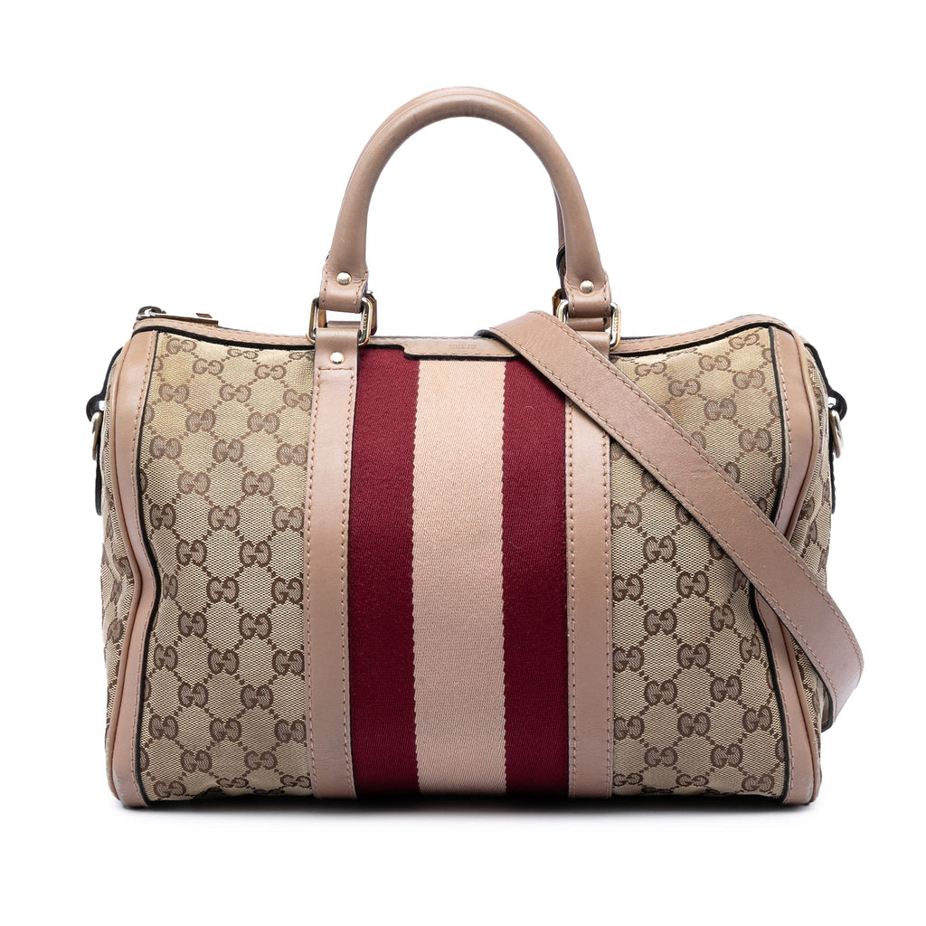 Vintage Web Boston Bag GG Canvas Medium