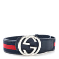 Calfskin Web Interlocking G Belt 90 36 Navy