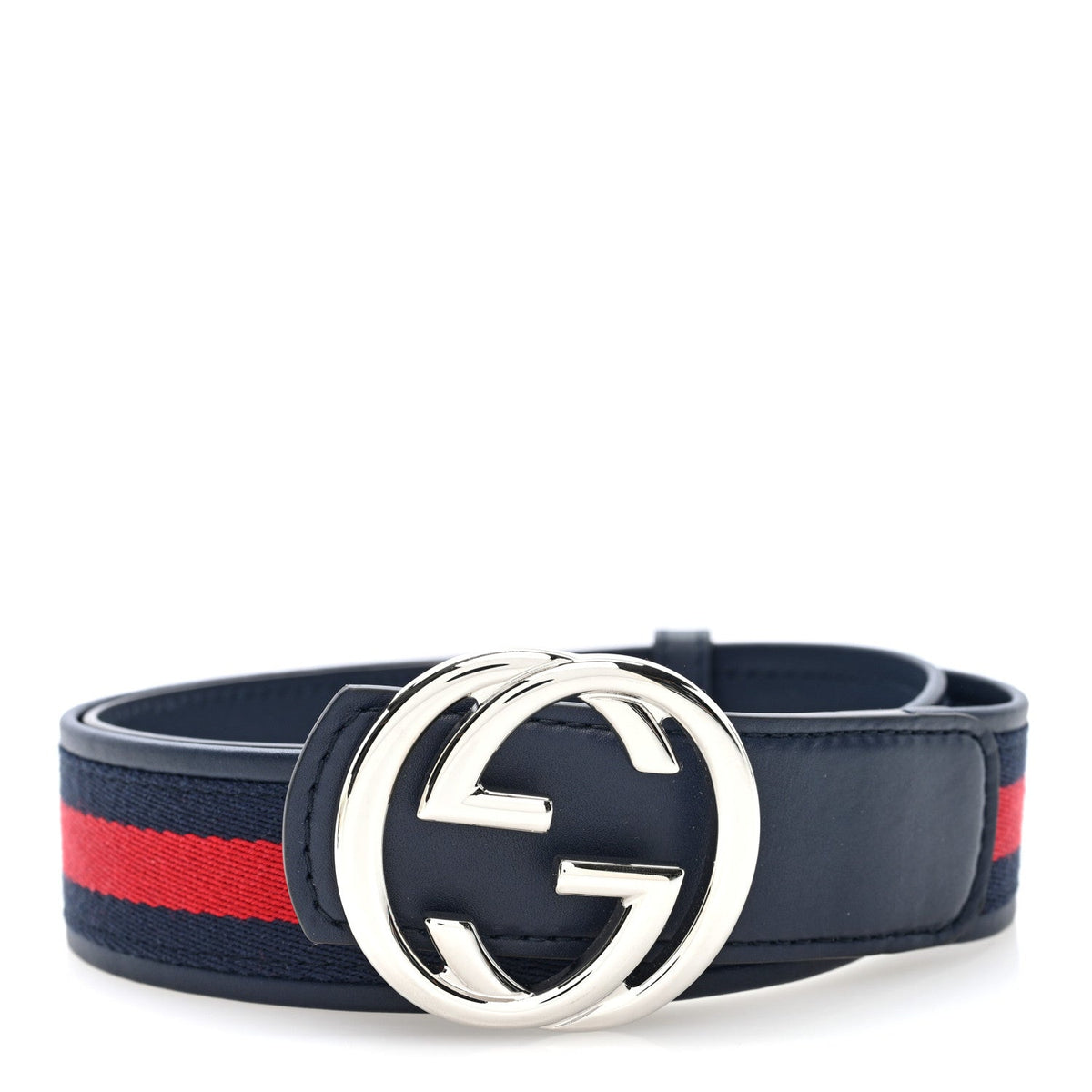 Calfskin Web Interlocking G Belt 90 36 Navy