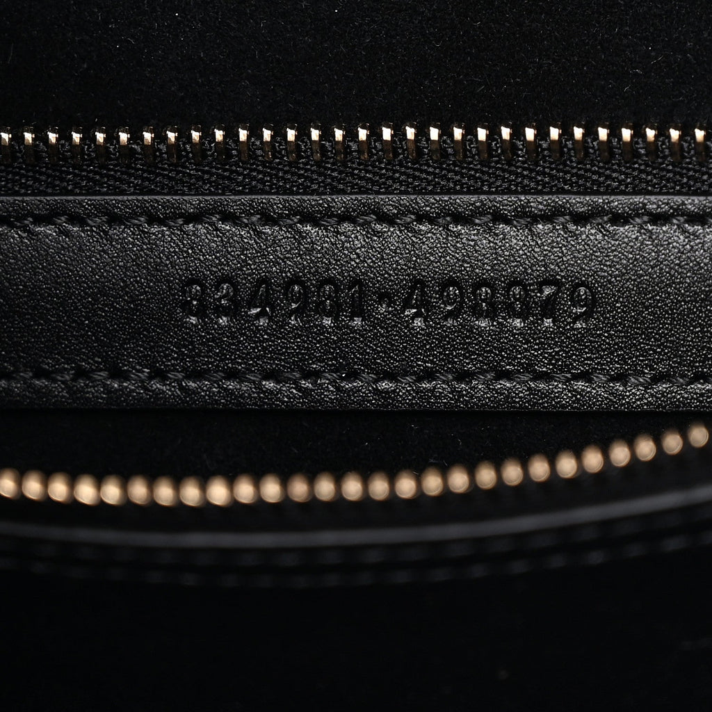 GG Calfskin Embossed B Medium Shoulder Bag Arabella Black