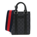GG Supreme Monogram Appia Calfskin Web Mini Tote Bag Black