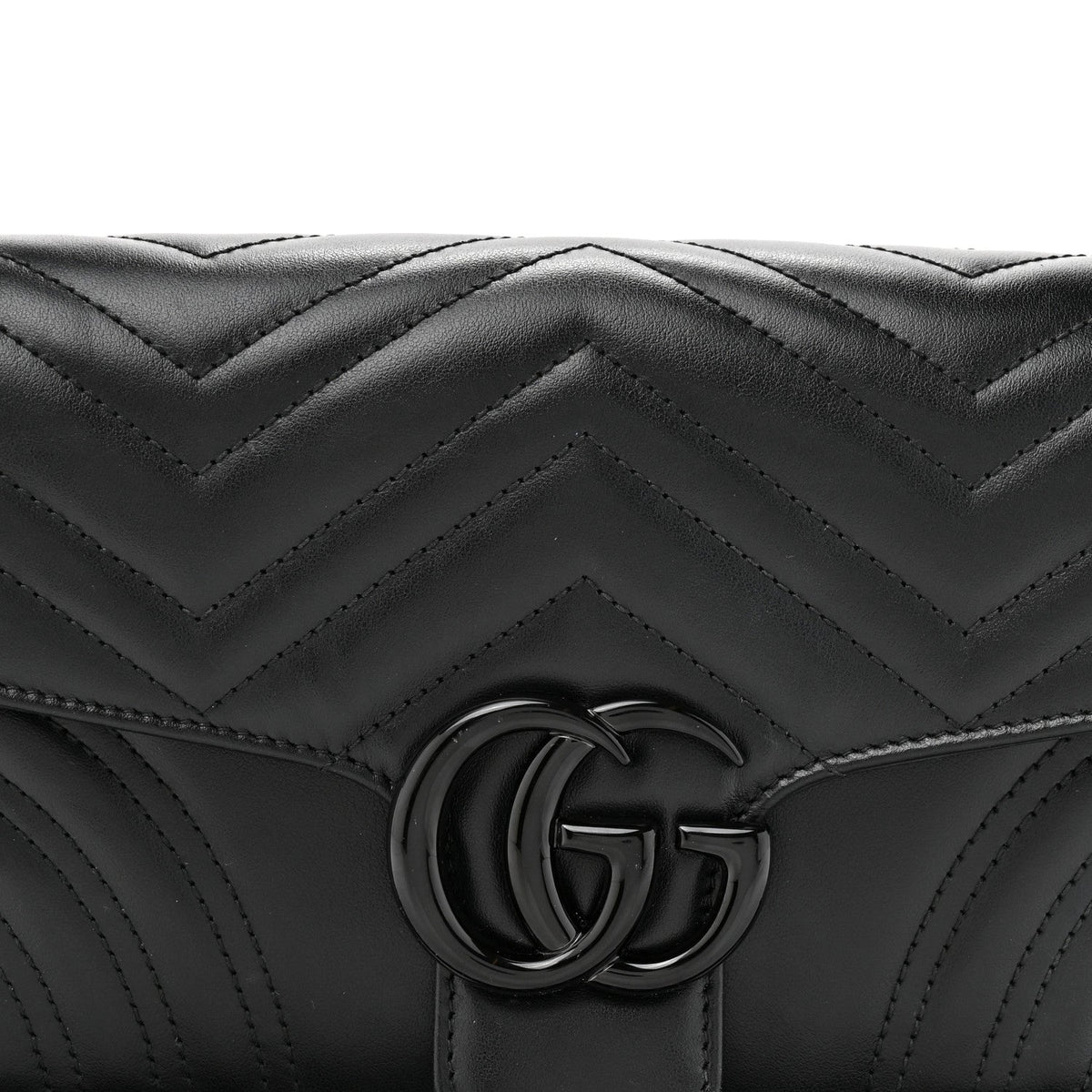 Calfskin Matelasse Monochrome GG Marmont Crossbody Shoulder Bag Black