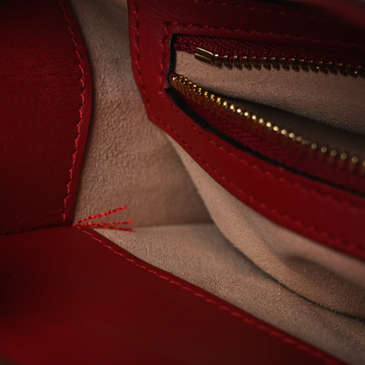 Nappa Bamboo Web Small Nymphaea Top Handle Bag Hibiscus Red
