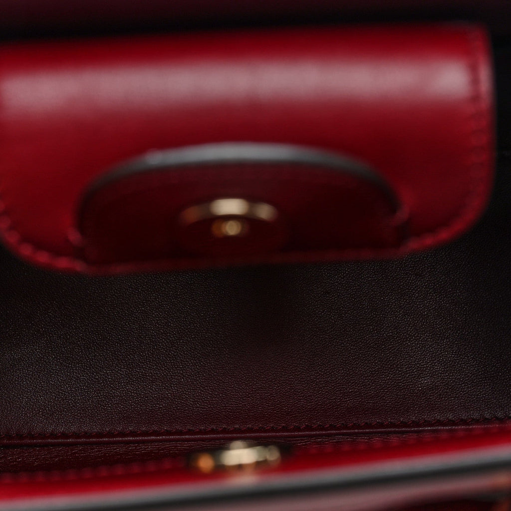 Sweetbread Calfskin Mini Diana Tote Bag Rosso Ancora