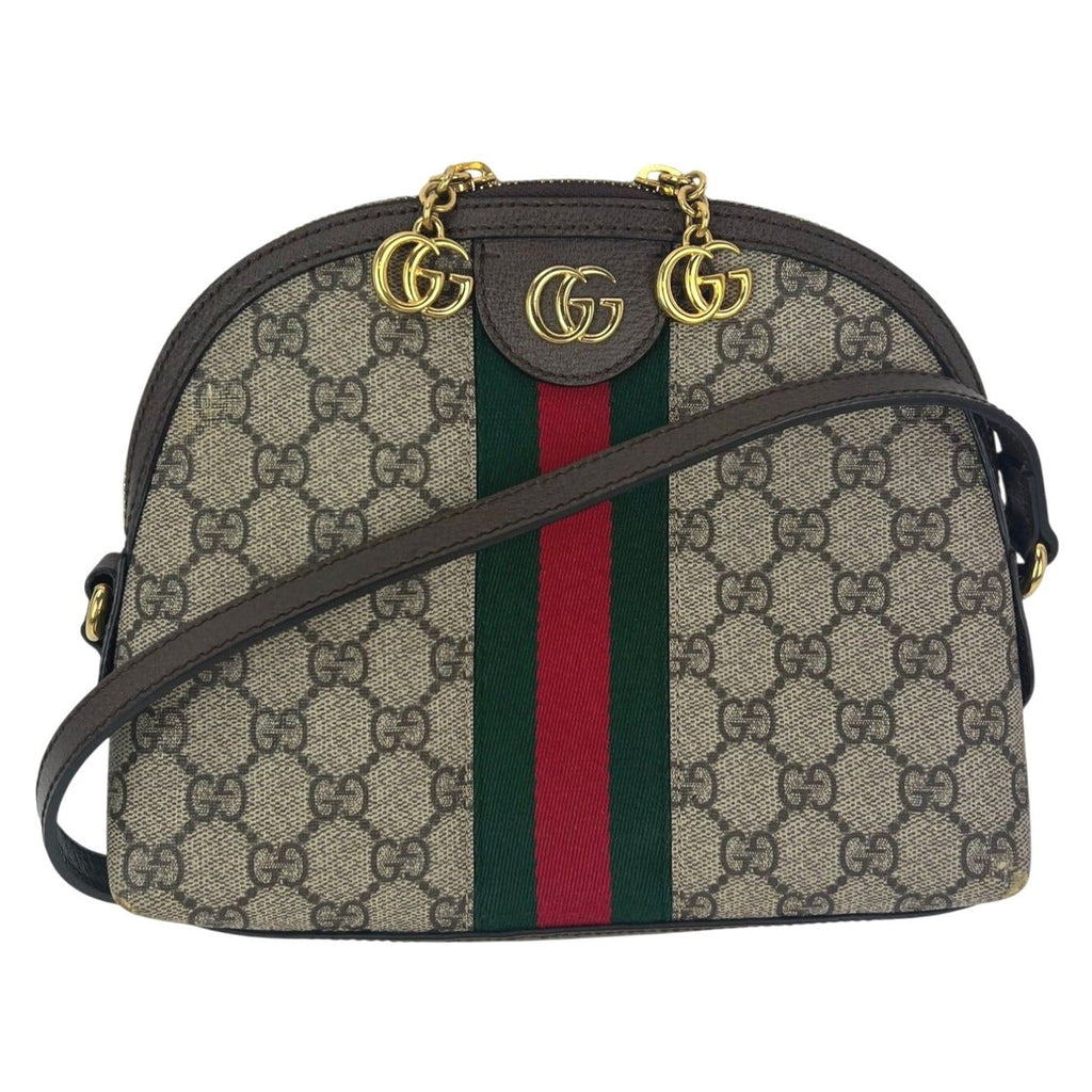 Ophidia Dome Shoulder Bag GG Coated Canvas Small