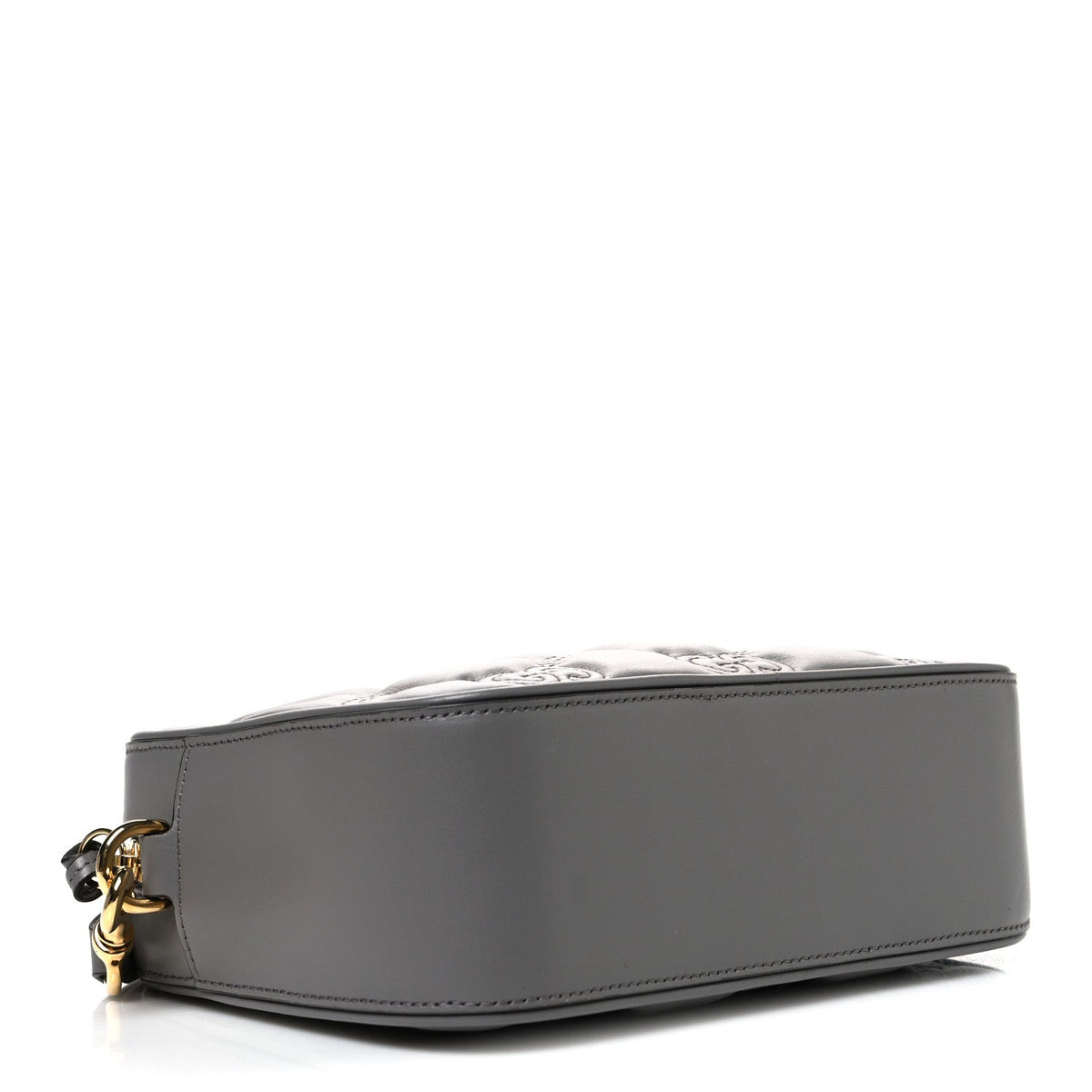 Calfskin GG Matelasse Shoulder Bag Dusty Grey Natural
