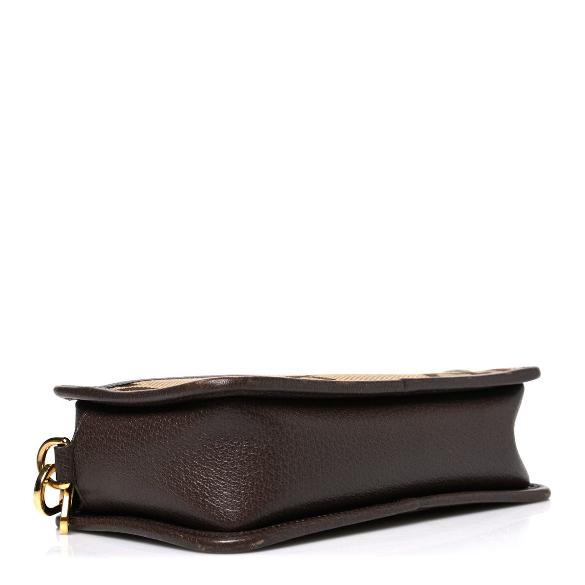 Monogram Jumbo GG Textured Dollar Calfskin Web Mini Crossbody Bag Camel Ebony New Acero