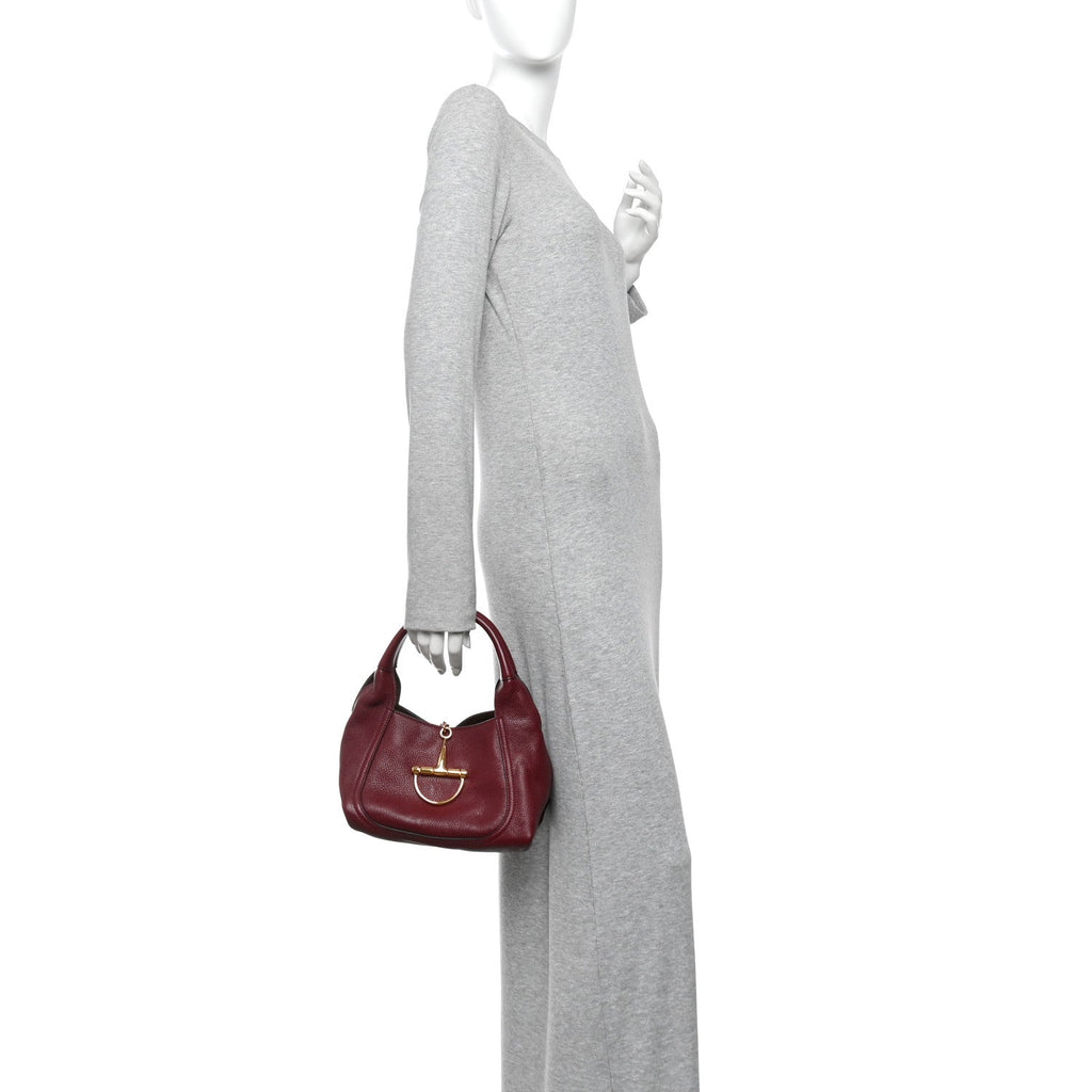 Grained Calfskin Softbit Medium Shoulder Bag Rosso Ancora