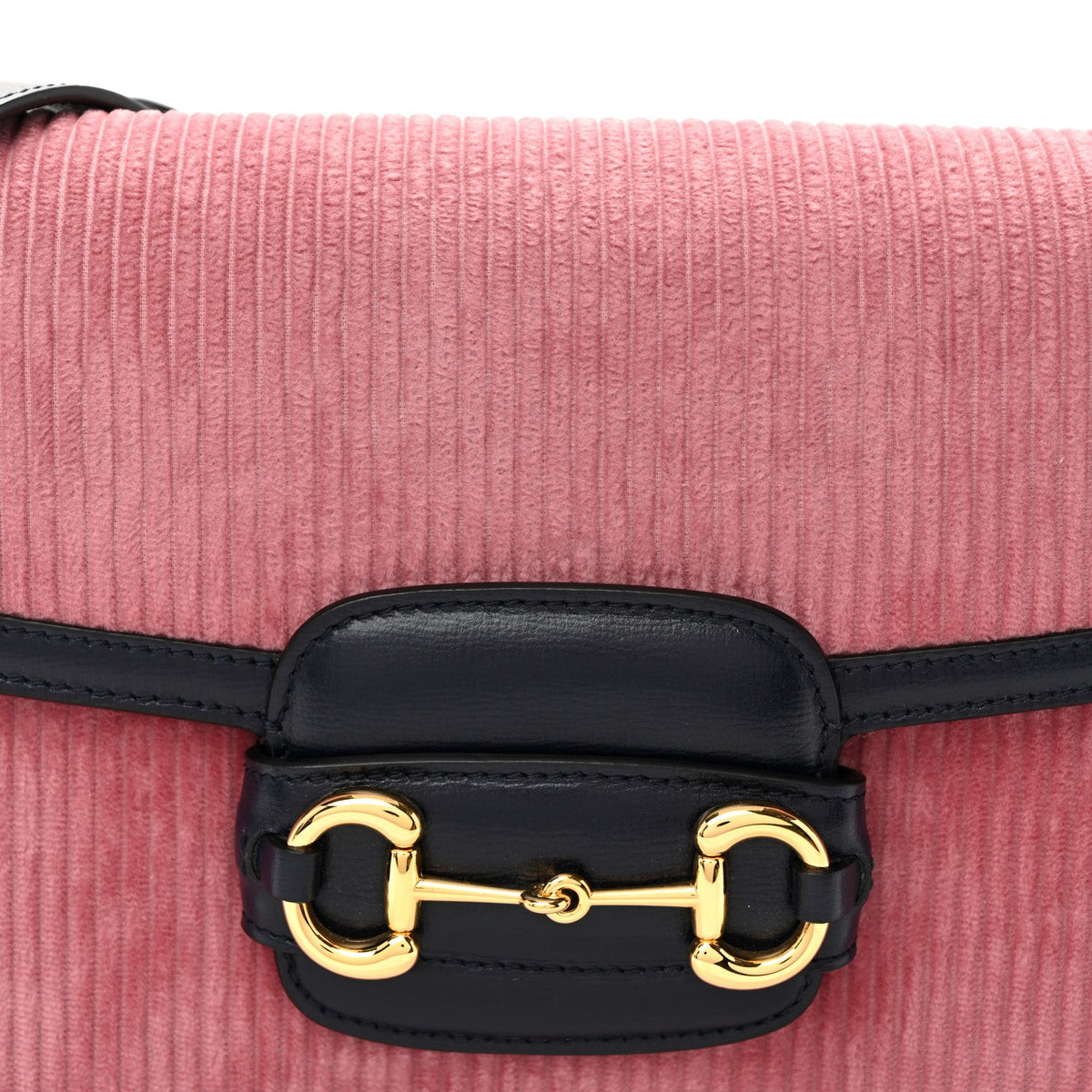 Lanzo Stretch Cord Azalea Calfskin Horsebit 1955 Shoulder Bag Lipstick Rose Blue