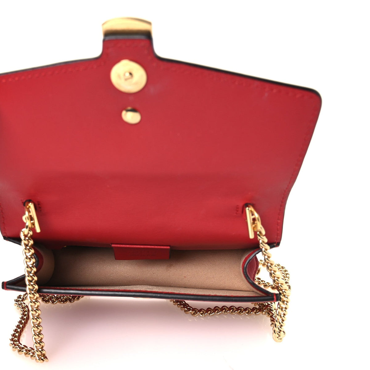 Calfskin Super Mini Sylvie Chain Shoulder Bag Hibiscus Red