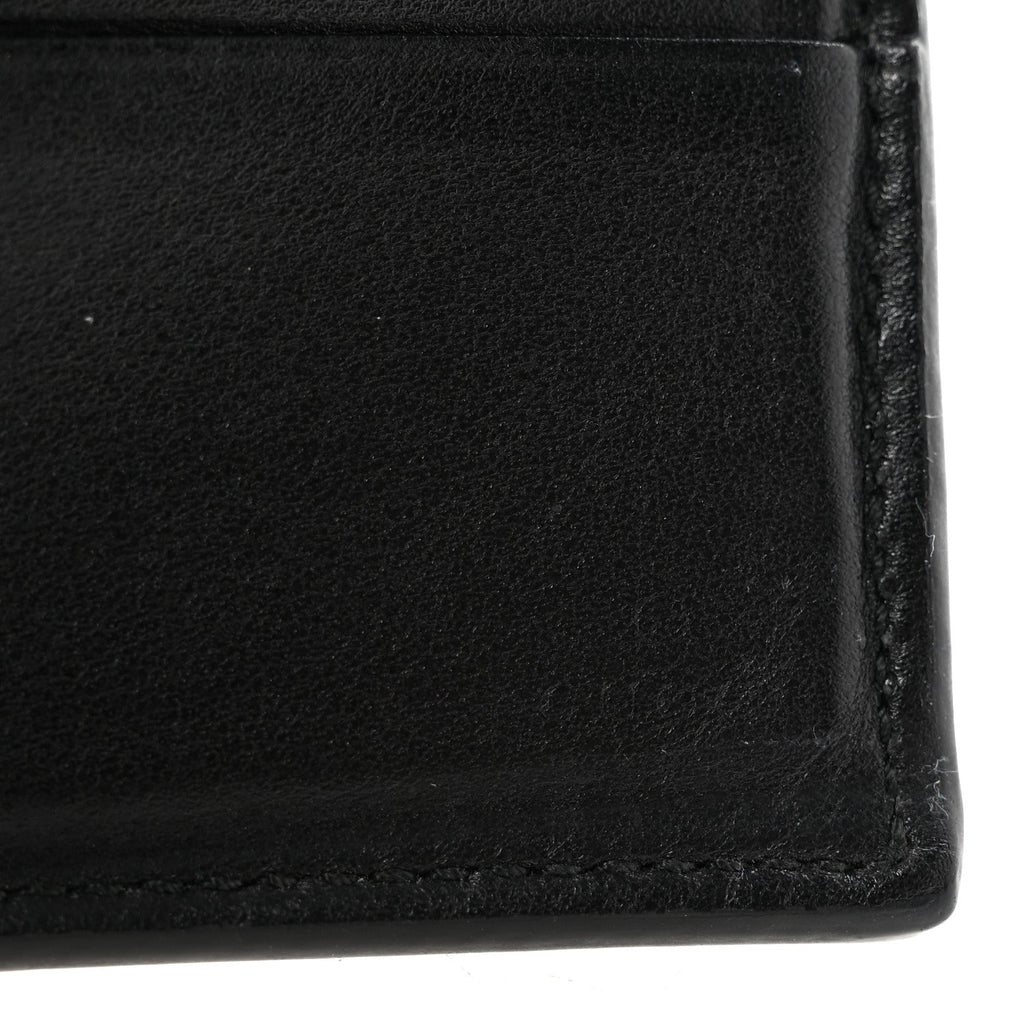 Plutone Calfskin Logo Bi-Fold Wallet Black