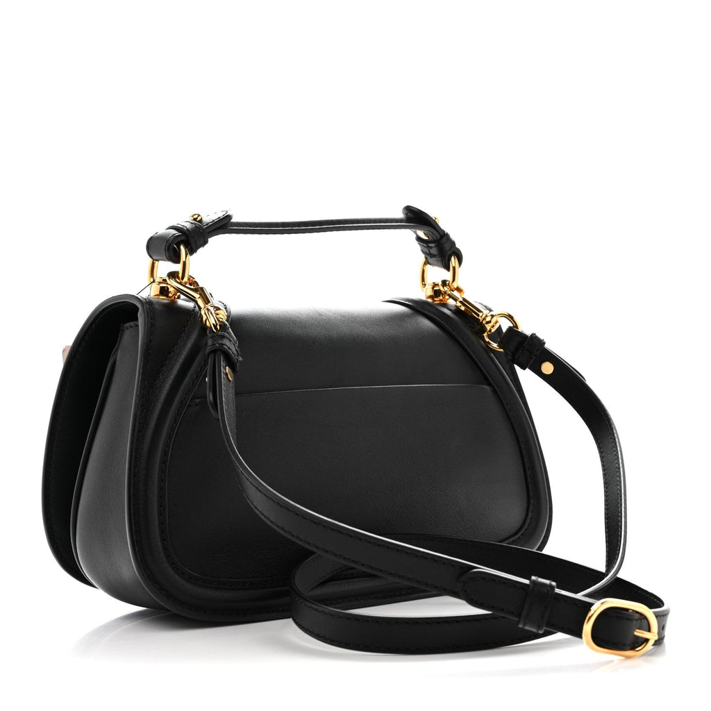 Arabella Calfskin Medium Blondie Top Handle Bag  Black