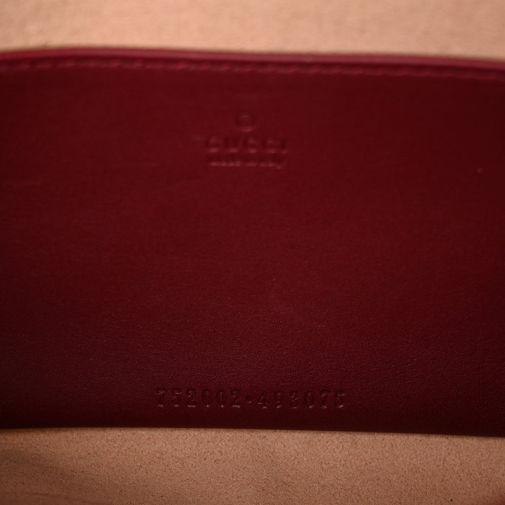 GG Supreme Monogram Azalea Calfskin Horsebit 1955 Mini Bag Beige Ebony Rosso Ancora