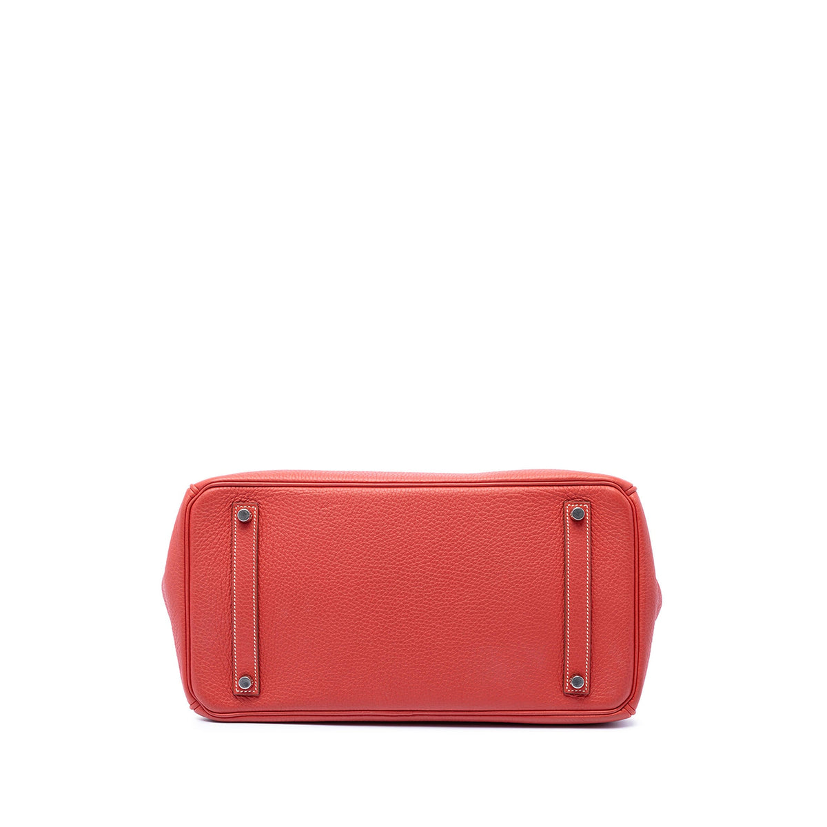 Birkin Handbag Red Clemence with Palladium Hardware 35
