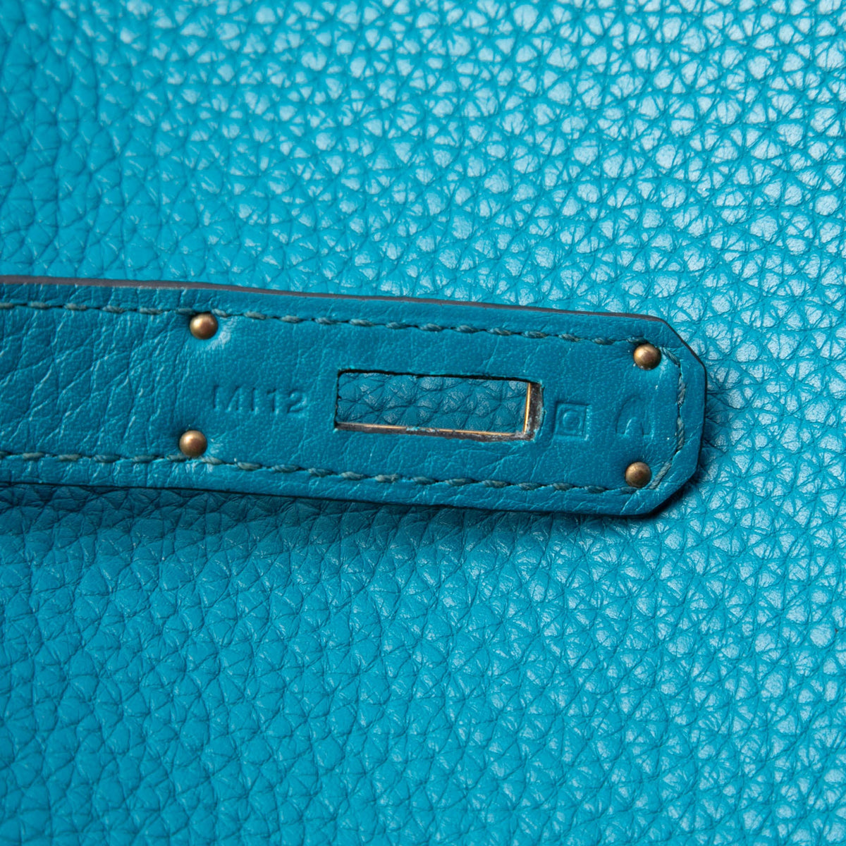 Kelly Handbag Blue Clemence with Gold Hardware 32