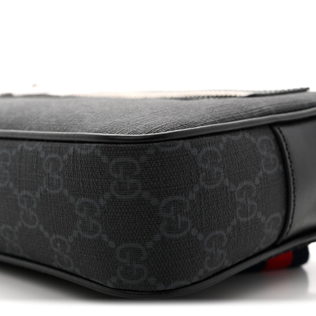 Soft GG Supreme Monogram Web Belt Bag Black Grey
