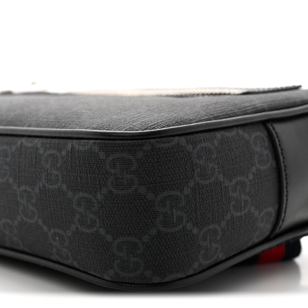 Soft GG Supreme Monogram Web Belt Bag Black Grey