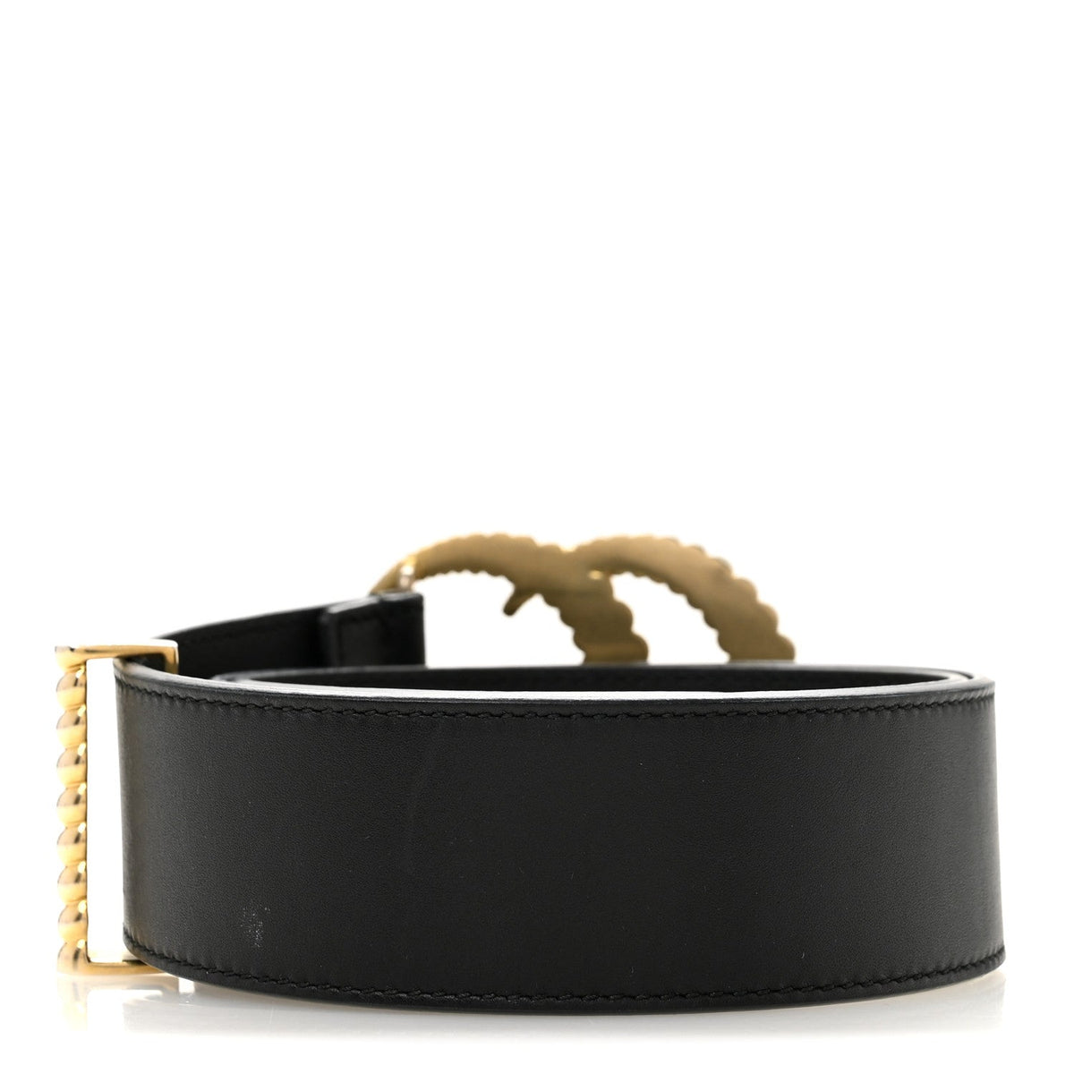 Moon Calfskin Torchon Double G 25mm Belt 75 30 Black